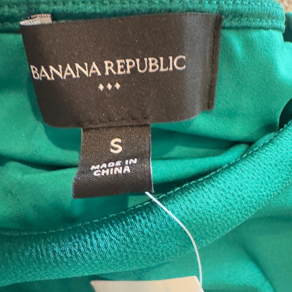 Banana Republic Womens Emerald Green Satin Midi Slip Skirt 606839 Size S NWT - Picture 3 of 5